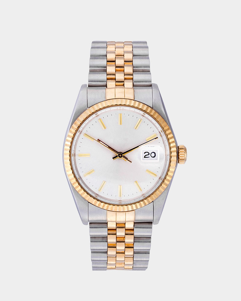 Golden frame digital bracelet watch